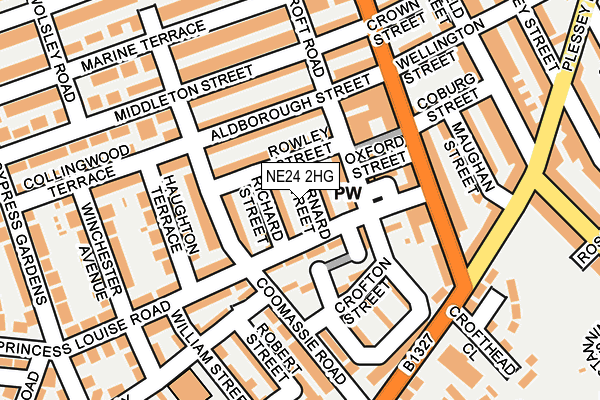 NE24 2HG map - OS OpenMap – Local (Ordnance Survey)