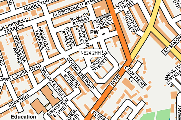 NE24 2HH map - OS OpenMap – Local (Ordnance Survey)