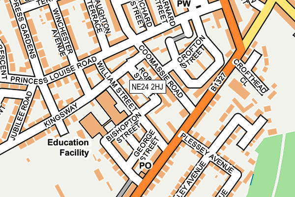 NE24 2HJ map - OS OpenMap – Local (Ordnance Survey)