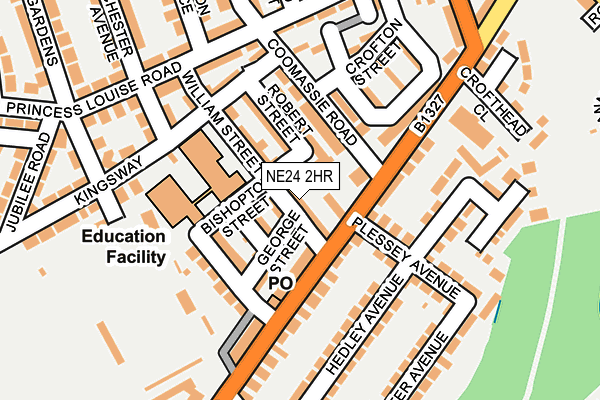 NE24 2HR map - OS OpenMap – Local (Ordnance Survey)