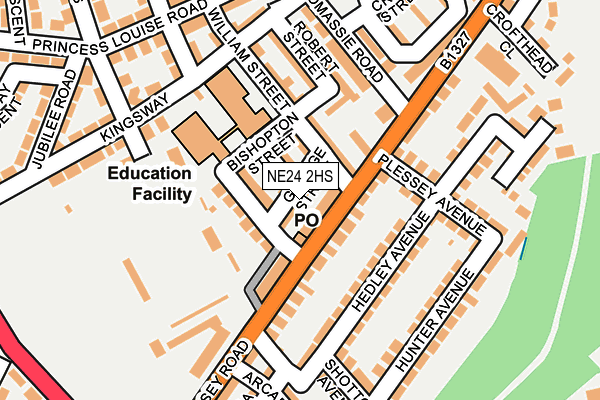 NE24 2HS map - OS OpenMap – Local (Ordnance Survey)