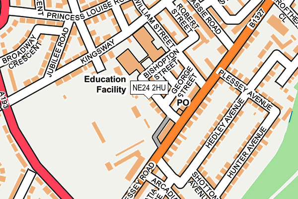 NE24 2HU map - OS OpenMap – Local (Ordnance Survey)