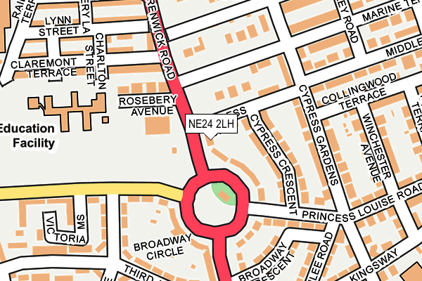 NE24 2LH map - OS OpenMap – Local (Ordnance Survey)