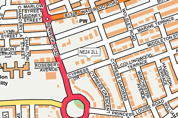 NE24 2LL map - OS OpenMap – Local (Ordnance Survey)