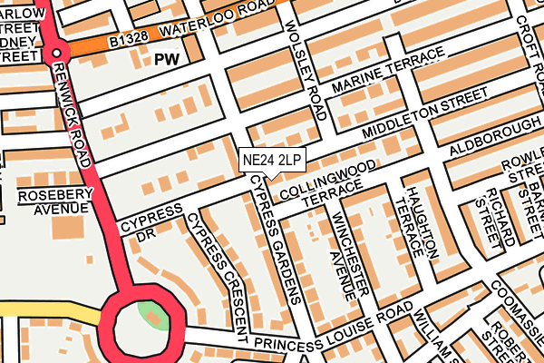 NE24 2LP map - OS OpenMap – Local (Ordnance Survey)