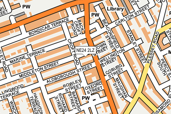 NE24 2LZ map - OS OpenMap – Local (Ordnance Survey)