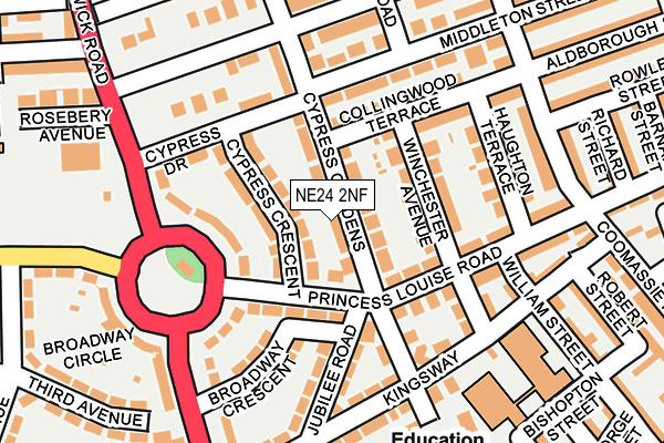 NE24 2NF map - OS OpenMap – Local (Ordnance Survey)