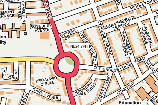 NE24 2PH map - OS OpenMap – Local (Ordnance Survey)