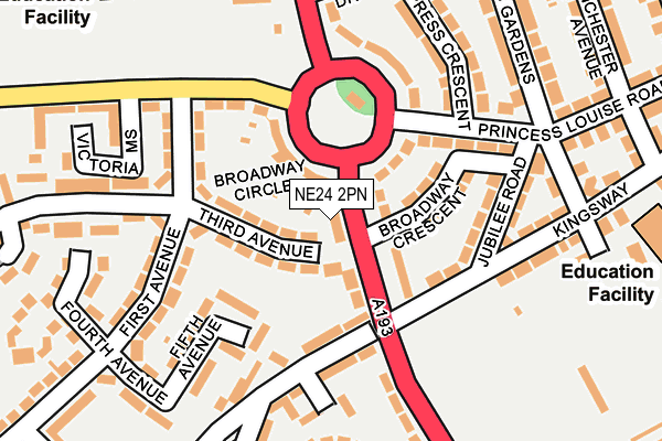 NE24 2PN map - OS OpenMap – Local (Ordnance Survey)