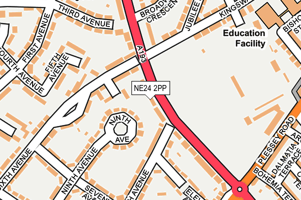NE24 2PP map - OS OpenMap – Local (Ordnance Survey)