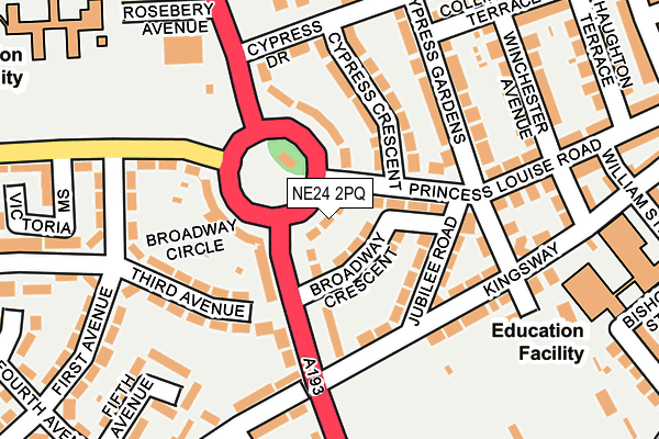 NE24 2PQ map - OS OpenMap – Local (Ordnance Survey)