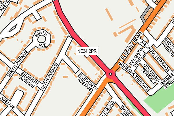 NE24 2PR map - OS OpenMap – Local (Ordnance Survey)