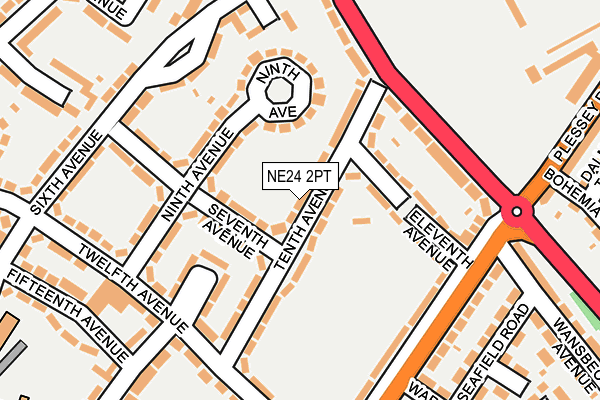 NE24 2PT map - OS OpenMap – Local (Ordnance Survey)