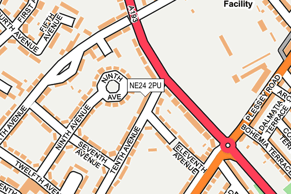 NE24 2PU map - OS OpenMap – Local (Ordnance Survey)