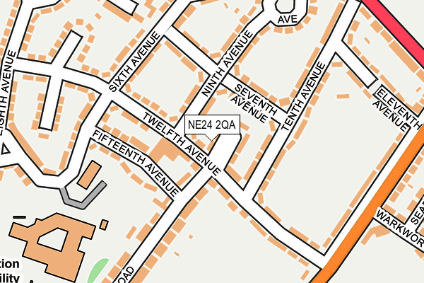 NE24 2QA map - OS OpenMap – Local (Ordnance Survey)