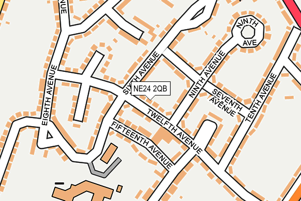 NE24 2QB map - OS OpenMap – Local (Ordnance Survey)