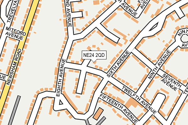 NE24 2QD map - OS OpenMap – Local (Ordnance Survey)