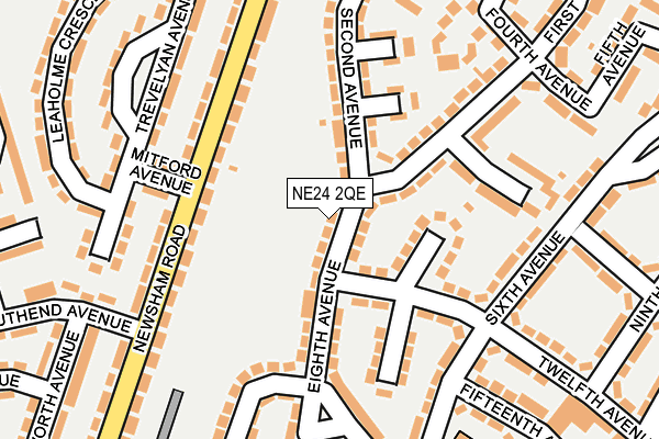 NE24 2QE map - OS OpenMap – Local (Ordnance Survey)