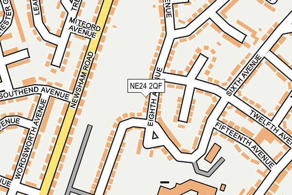 NE24 2QF map - OS OpenMap – Local (Ordnance Survey)