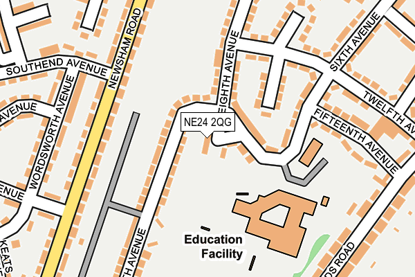 NE24 2QG map - OS OpenMap – Local (Ordnance Survey)