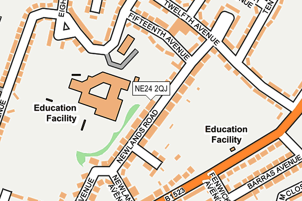 NE24 2QJ map - OS OpenMap – Local (Ordnance Survey)