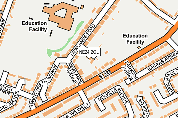 NE24 2QL map - OS OpenMap – Local (Ordnance Survey)