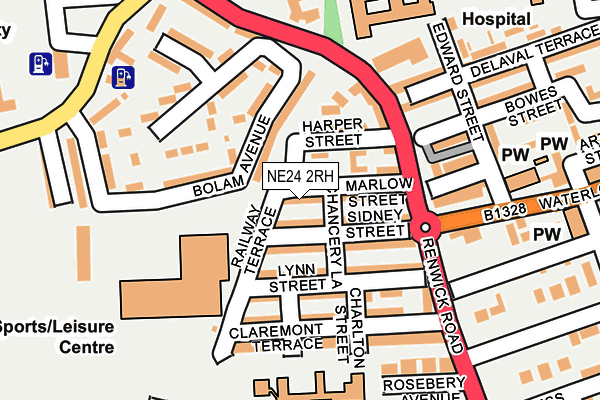 NE24 2RH map - OS OpenMap – Local (Ordnance Survey)