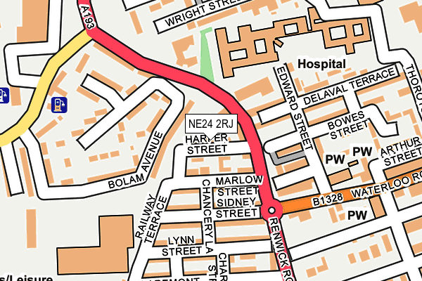 NE24 2RJ map - OS OpenMap – Local (Ordnance Survey)