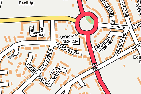 NE24 2SA map - OS OpenMap – Local (Ordnance Survey)
