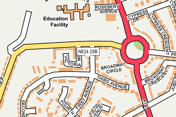 NE24 2SB map - OS OpenMap – Local (Ordnance Survey)