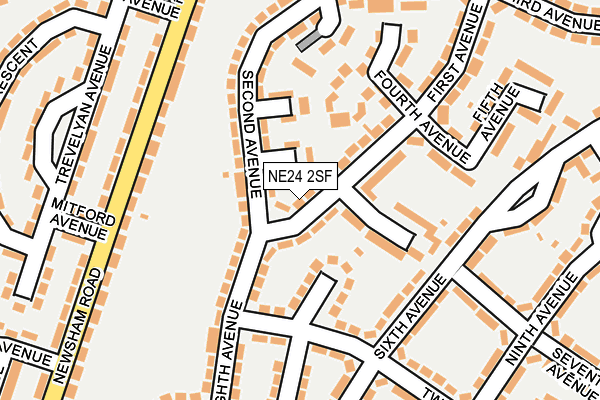 NE24 2SF map - OS OpenMap – Local (Ordnance Survey)