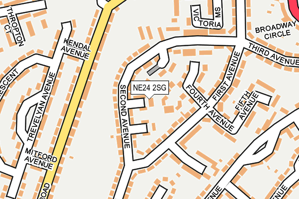 NE24 2SG map - OS OpenMap – Local (Ordnance Survey)