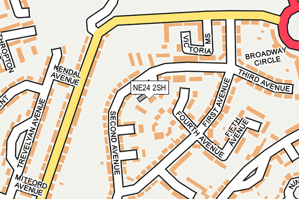 NE24 2SH map - OS OpenMap – Local (Ordnance Survey)