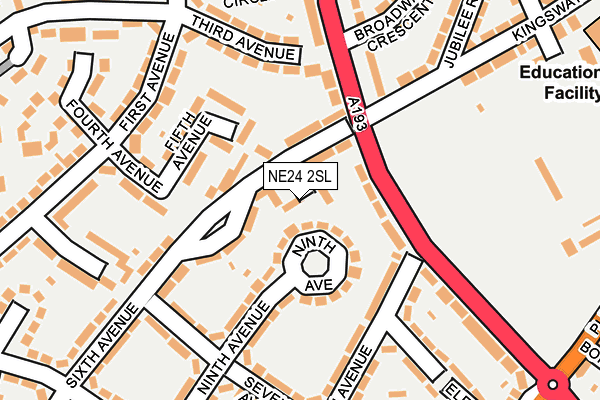 NE24 2SL map - OS OpenMap – Local (Ordnance Survey)