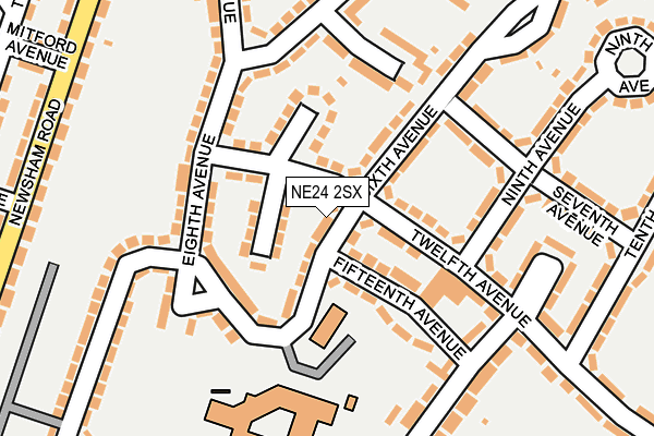 NE24 2SX map - OS OpenMap – Local (Ordnance Survey)