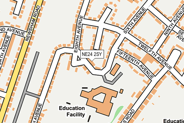 NE24 2SY map - OS OpenMap – Local (Ordnance Survey)