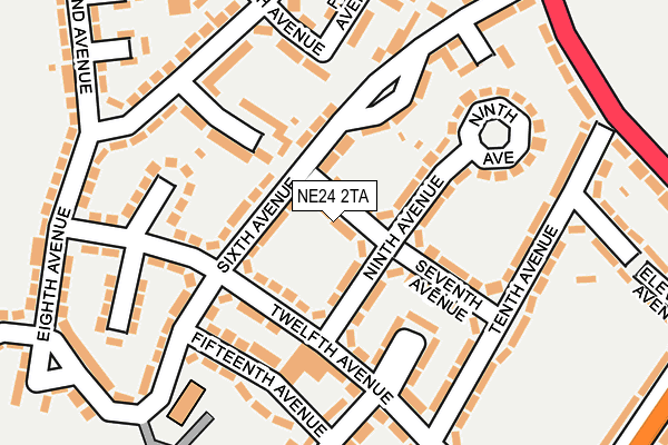 NE24 2TA map - OS OpenMap – Local (Ordnance Survey)