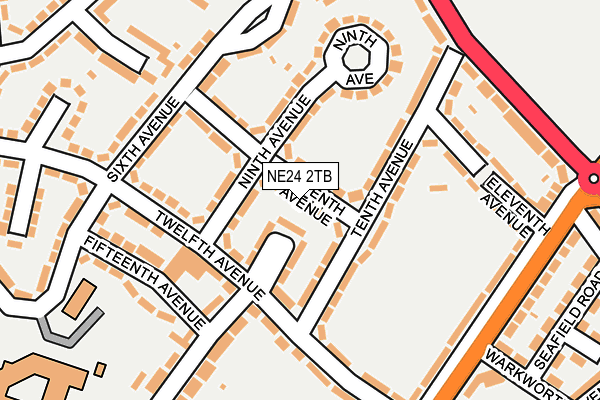 NE24 2TB map - OS OpenMap – Local (Ordnance Survey)