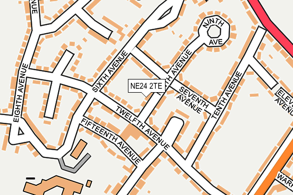 NE24 2TE map - OS OpenMap – Local (Ordnance Survey)