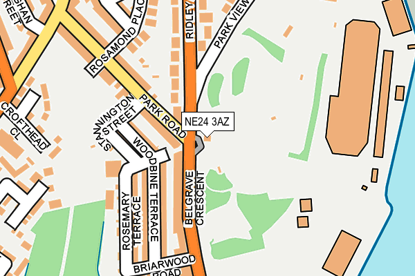 NE24 3AZ map - OS OpenMap – Local (Ordnance Survey)