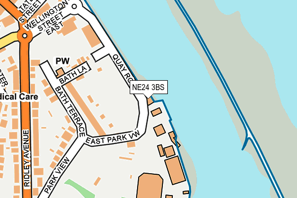 NE24 3BS map - OS OpenMap – Local (Ordnance Survey)