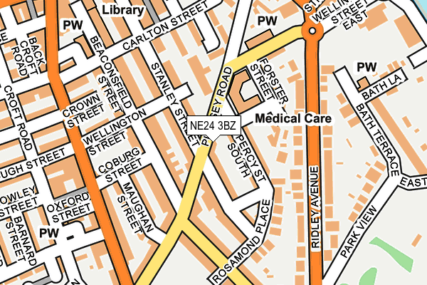 NE24 3BZ map - OS OpenMap – Local (Ordnance Survey)