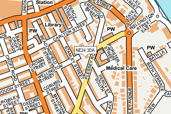NE24 3DA map - OS OpenMap – Local (Ordnance Survey)