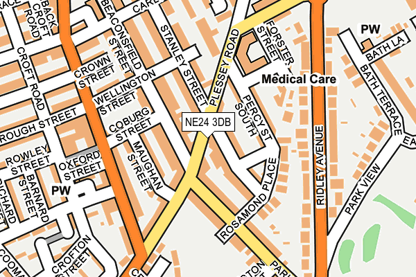NE24 3DB map - OS OpenMap – Local (Ordnance Survey)