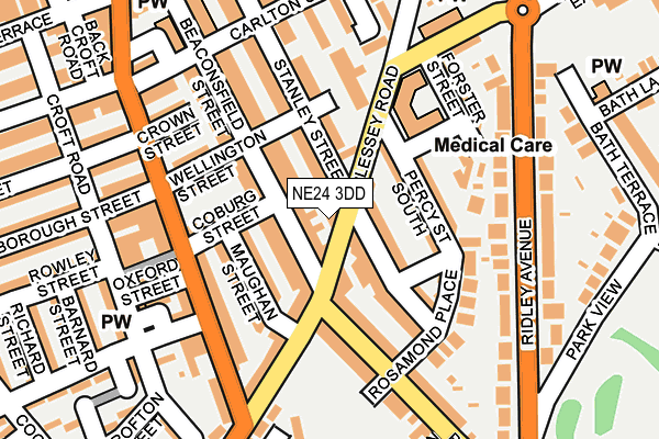 NE24 3DD map - OS OpenMap – Local (Ordnance Survey)