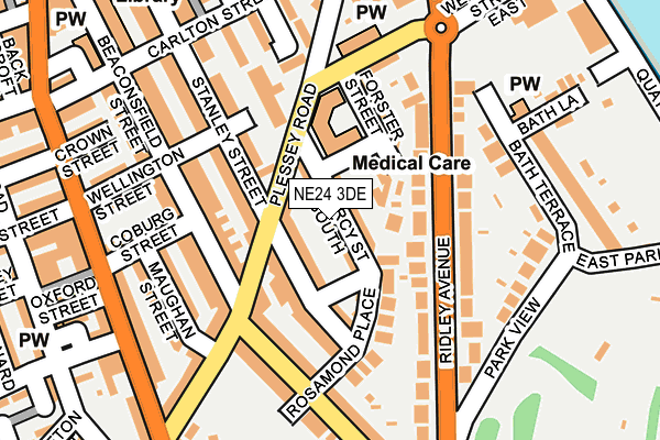 NE24 3DE map - OS OpenMap – Local (Ordnance Survey)