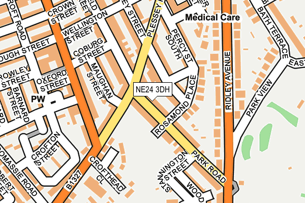 NE24 3DH map - OS OpenMap – Local (Ordnance Survey)