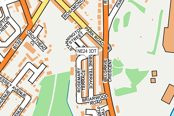 NE24 3DT map - OS OpenMap – Local (Ordnance Survey)