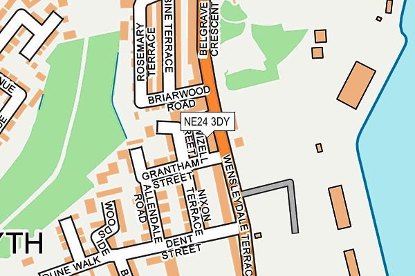 NE24 3DY map - OS OpenMap – Local (Ordnance Survey)