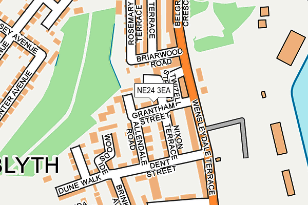 NE24 3EA map - OS OpenMap – Local (Ordnance Survey)